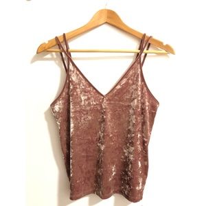 AEO Mauve Velvet Strappy Tank Top (size M)